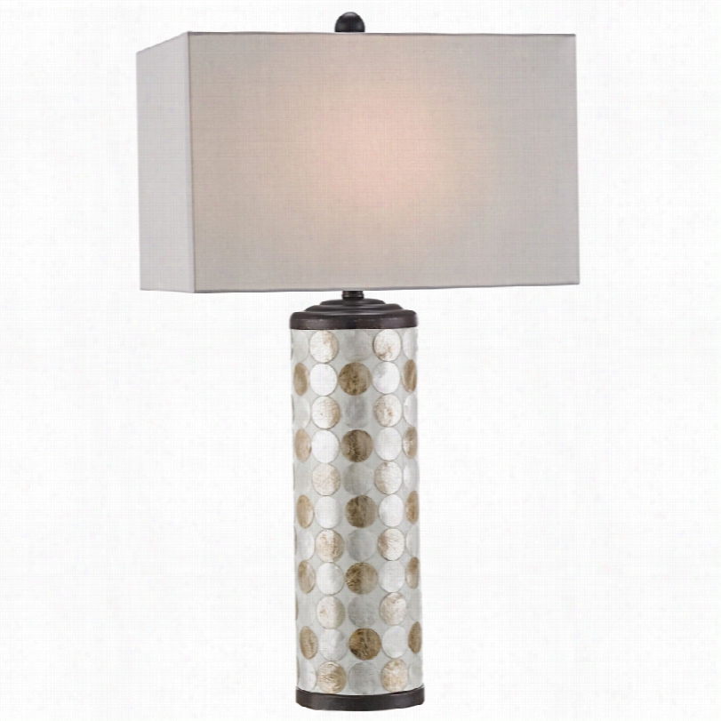 Contemporary Seafair Natural Capiz Shell Currey And Assemblage Table Lamp