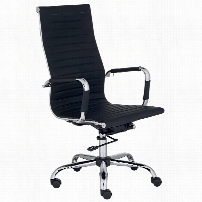 Contemporary Serge Black High Back Swivel 25-inch-w Office Chair