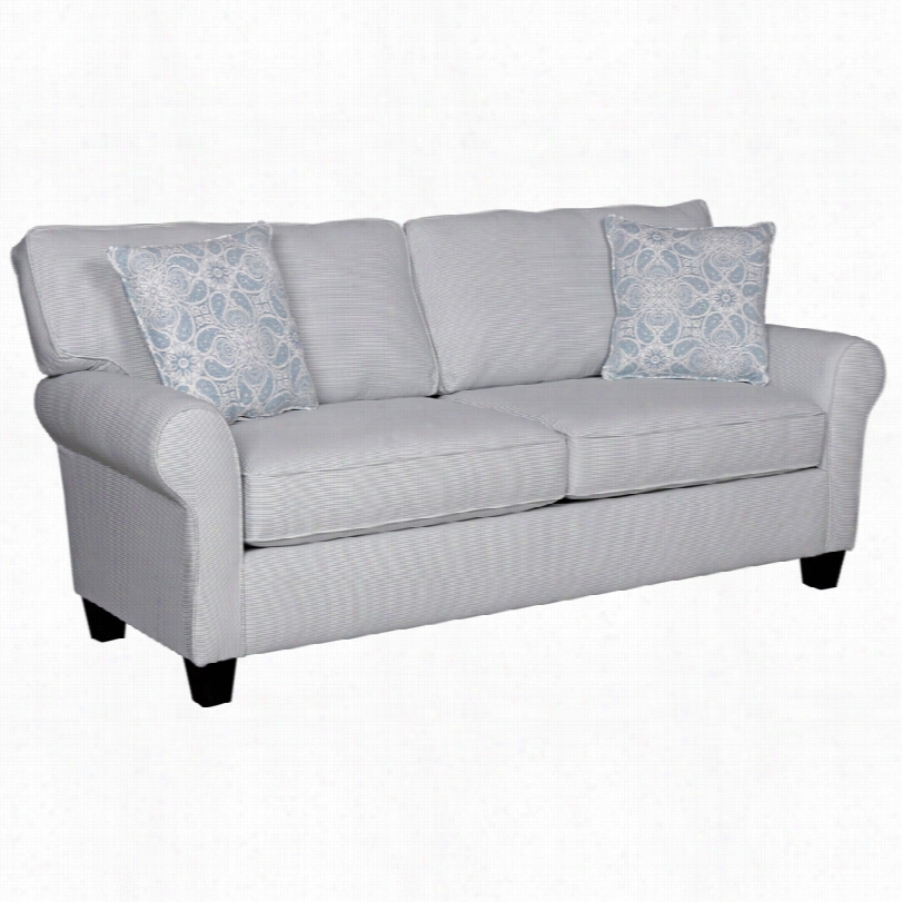 Contemporary Sofab Bella Lake B Lue Gingham Contemporary Fabric Sofa