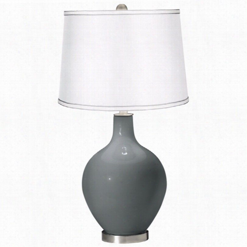 Contemporary Software Gl Ass With Silver White Shade Ovo Table Lamp