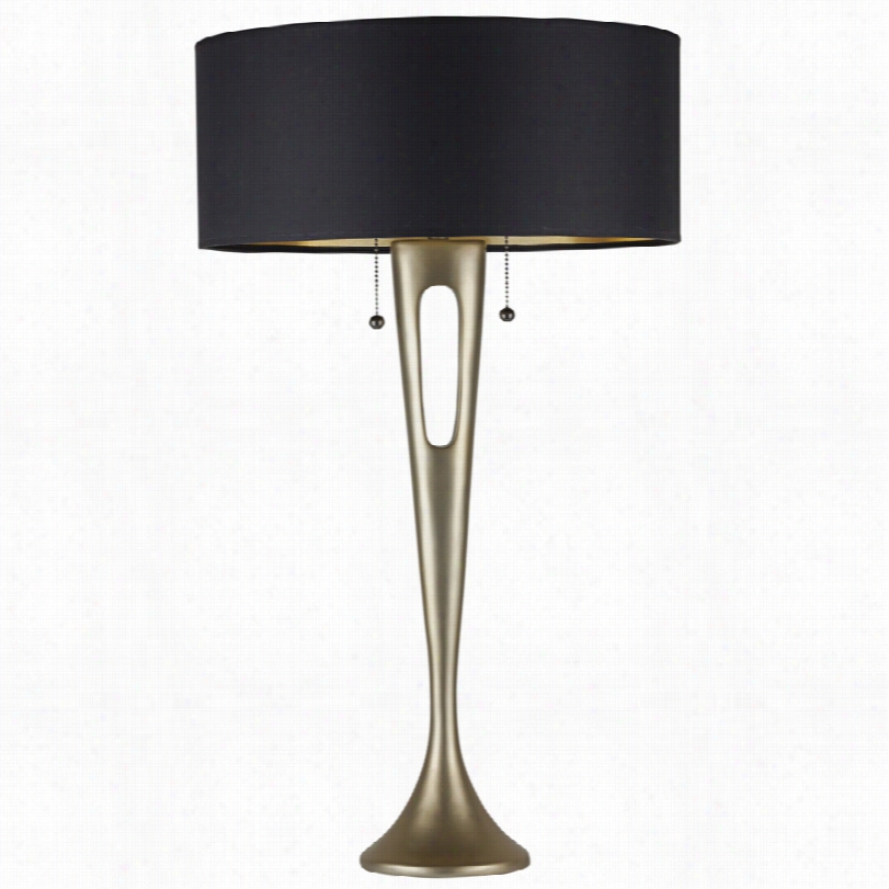 Contempo Rary Soireee God Metallic Black And Gold Shdae Table Lamp