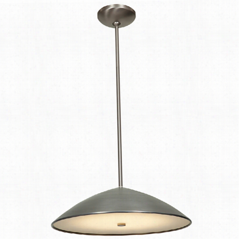 Contemporaryy Stealth Modernist 16 1/2-inch-w Brushed Stel Pendant