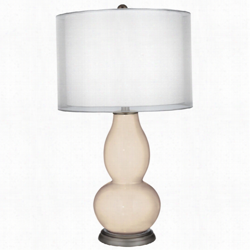 Contemporary Steamed Milk Sheer Double Shade 29 1/2-inch-h Table Lamp