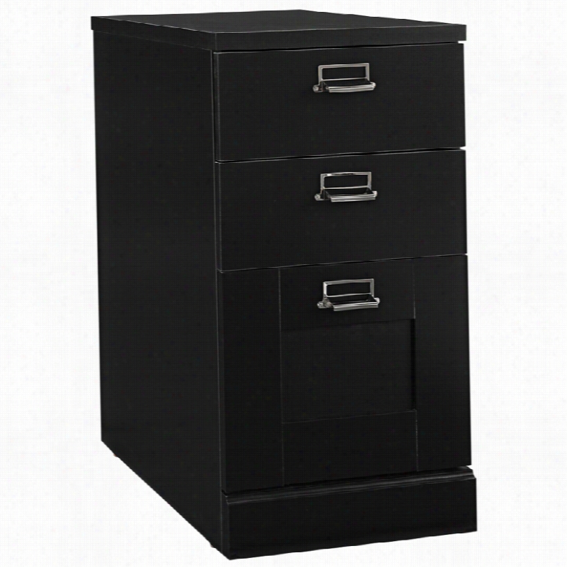 Contemporary Tockport Classic Black 3-drawer Pedestal Table