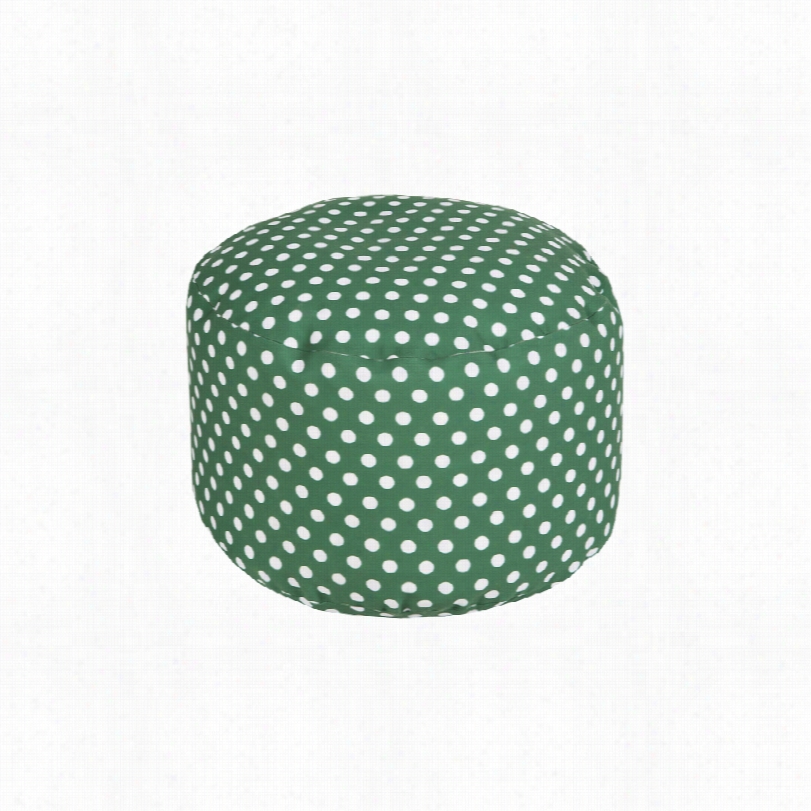 Contemporary Surya Polka Dot Jelly Bean Green 20-inch Roind Pouf Ottoman