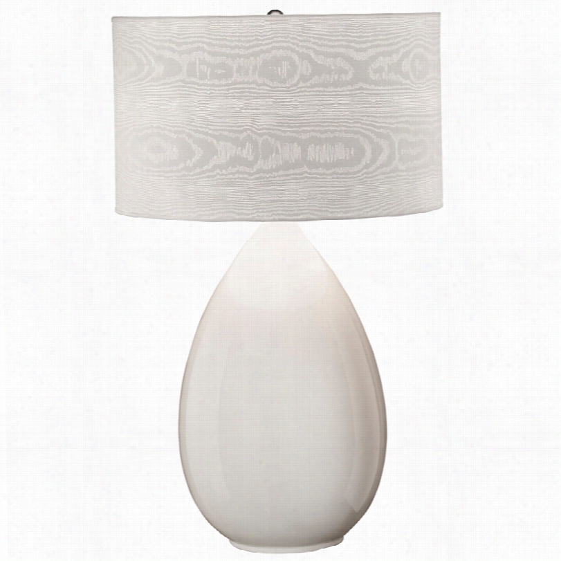 Contemporary Thumprints Pure White Ceramic 28-inch-h Table Lamp