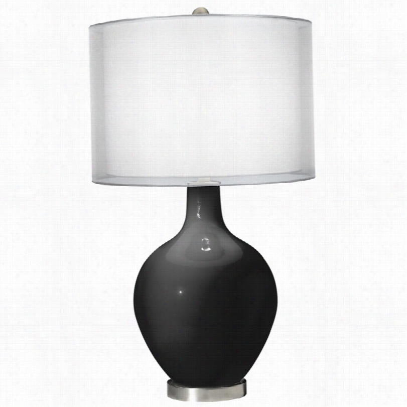 Contemporary Tricorn Back Sheer  Soft And Clear  28 1/2 -inch-h Ovo Table Lamp