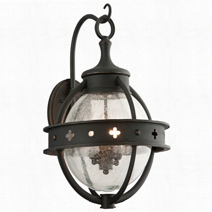 Contemporary Troy Lighting Mendocino Black Iron Outdoor Wall Light