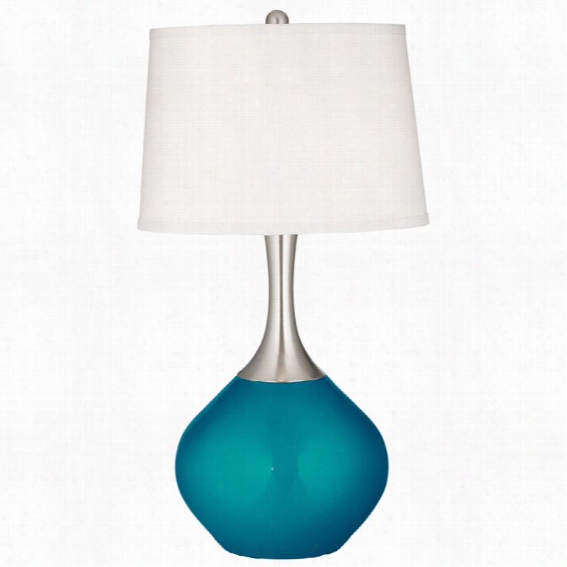 Contemporaru Turquoise B Lue Metallic Spencer 31-inch-h Table Lamp