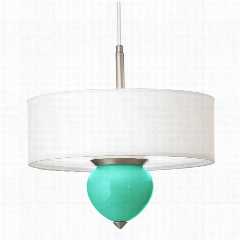 Contemporary Turquoise Cleo Glass 16-inch-w Pendant Chandelier
