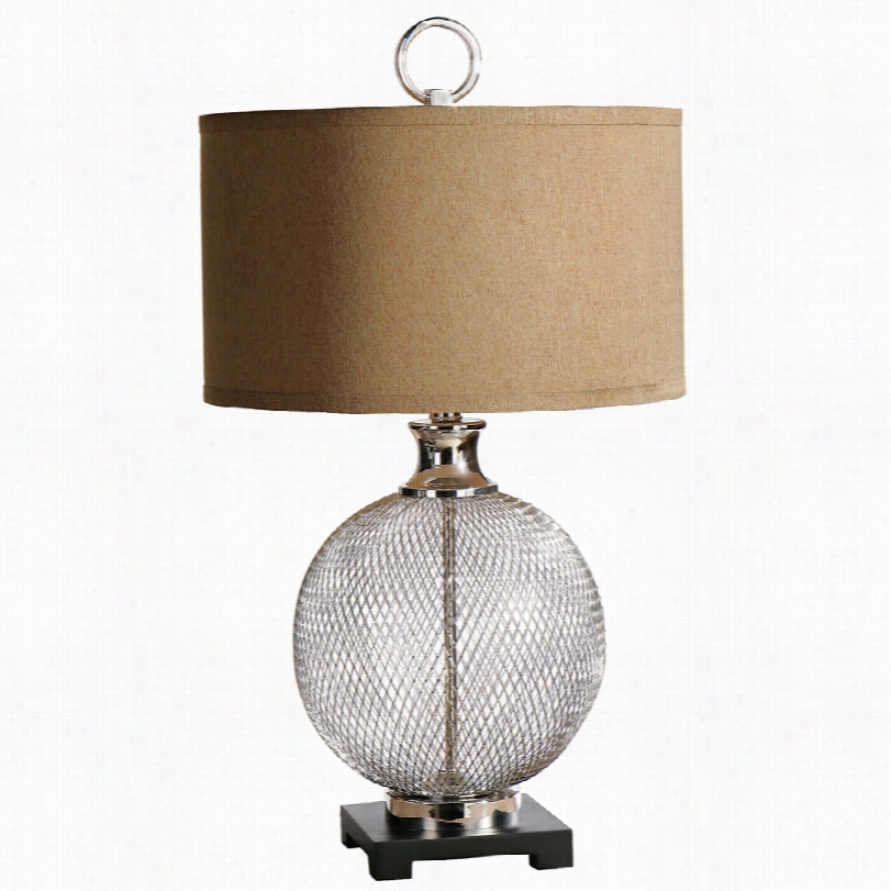 Contemporary Uttermost Catalan Polished Nicke Cage 3-0incu-h Table Lamp