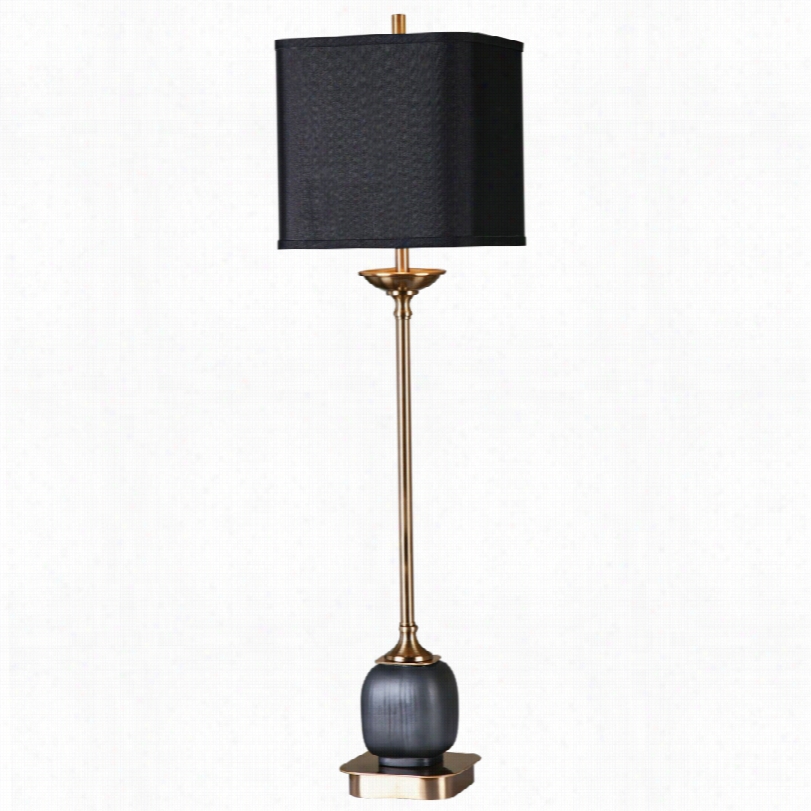 Contemporary Utte Rmost Thurston Brushed Brass Buffet Table Lamp