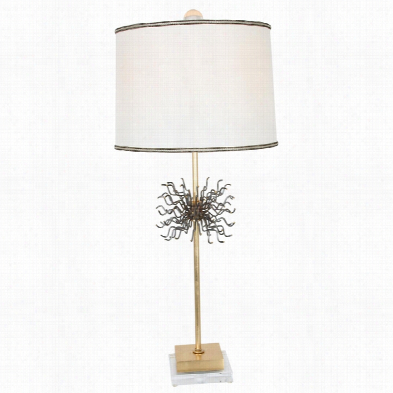 Contemporary Van Teal Little Outburst Toogold Leaf 30-inch-h Table Lamp