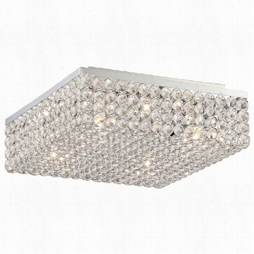 Contemporary Velie Crystal 12-inch-w Square  Ceiling Light