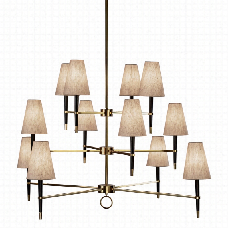 Contemporary Ventana Modern Brass Three-tier Jonathan Ad Ler Chandelier