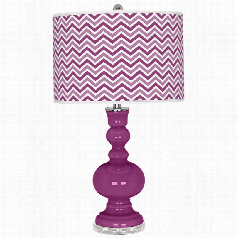 Contemporar Y Enthusiasm Violet Narrow Zig Zag 30-inch-h Color Plus Table Lamp