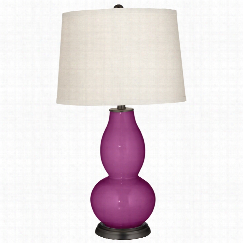 Contemporary Verve Violet W Ith Whife 29 1/-inch-h Color Ps Table Lamp