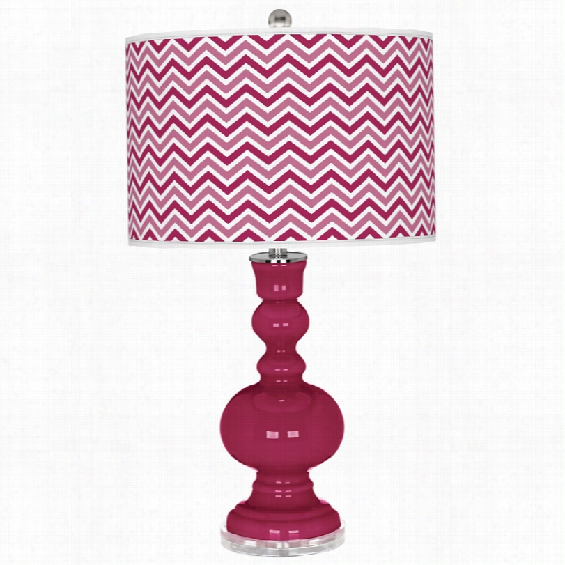 Contemporary Vivacious Narrow Zig Zag Color Plus Apothecary Table Lamp