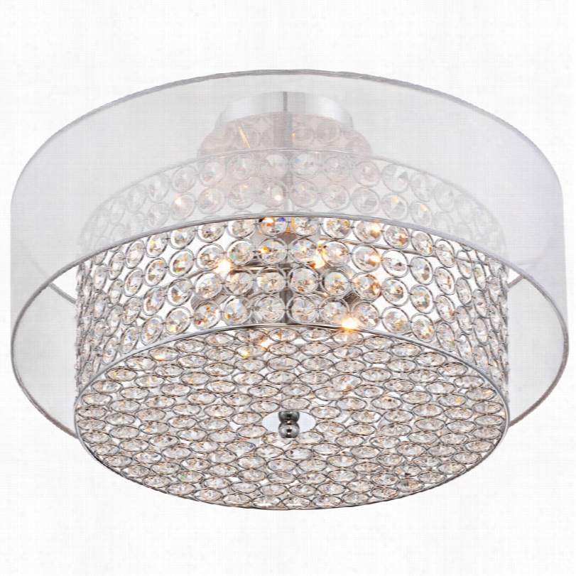 Contemporary Vifiette Crystall Drum 18 1/4-inch-wceiling Light