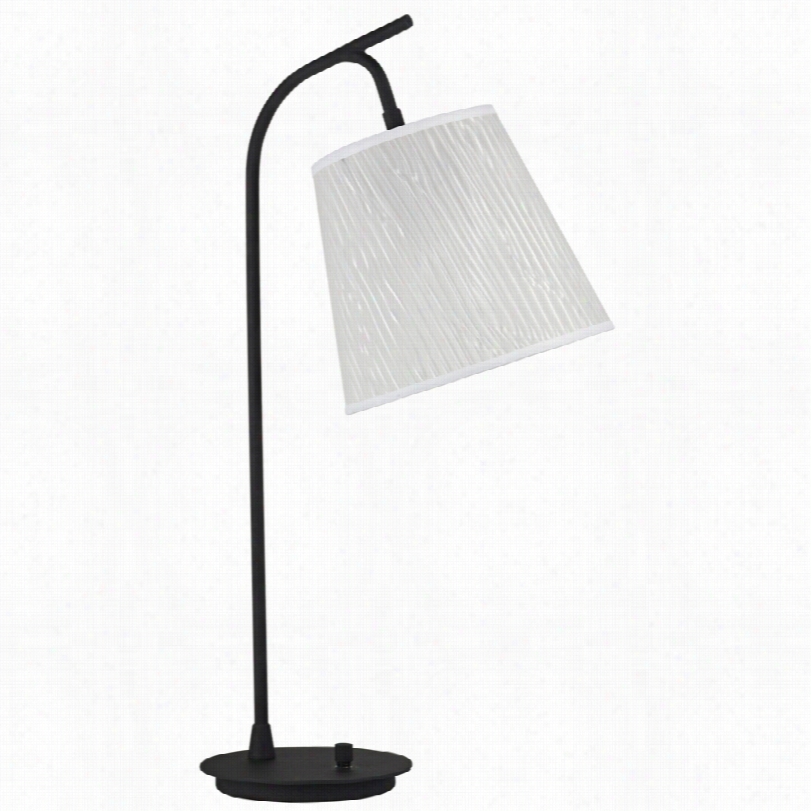 Contemporary Walker Black Modern Desk Lamp With Clear Optical Shad