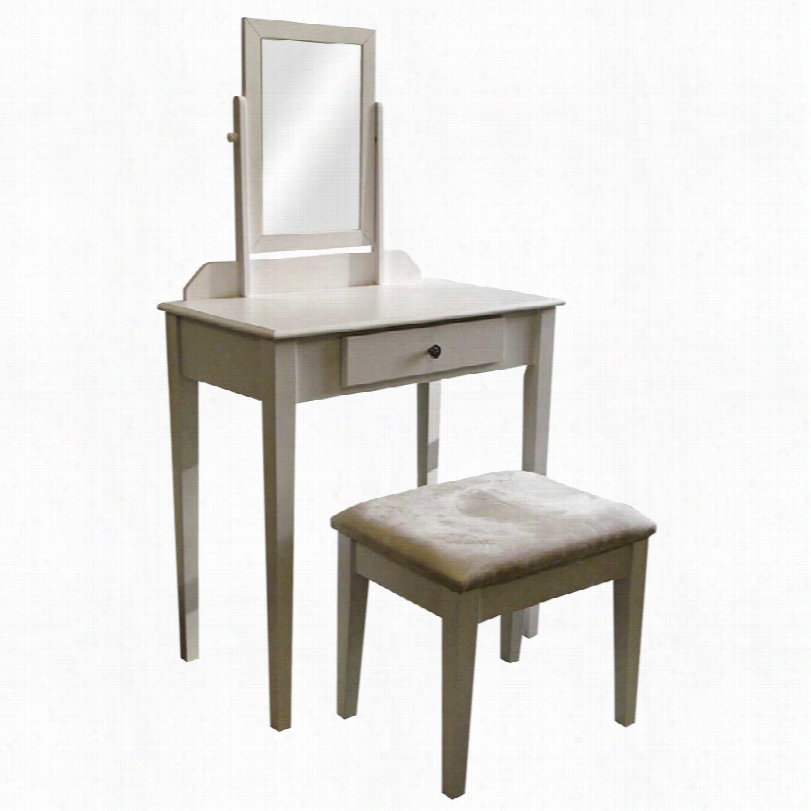 Contemporary Watkins White 3-piece Vanity Set