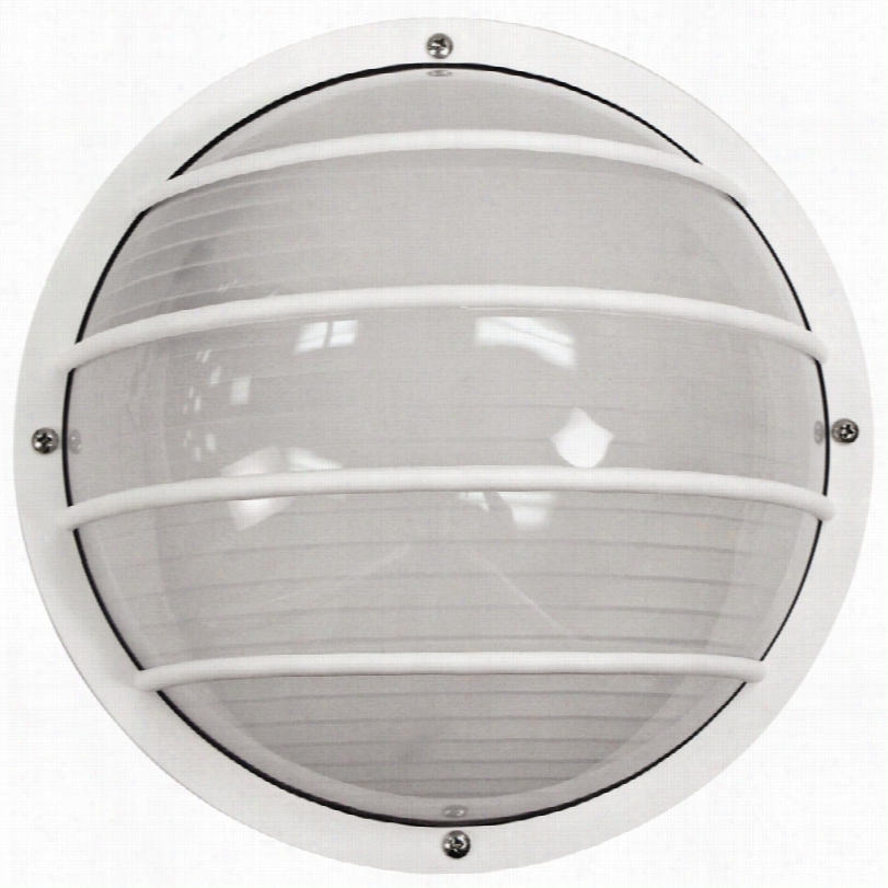 Contemporary Wave White Nautical Round Outdoor Ceiling/wall Unencumbered