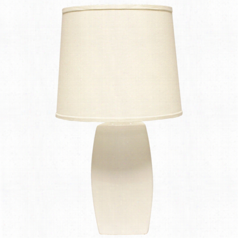 Contemporary White Ceramic Soft Rectangle Haeger Potteries Table Lamp