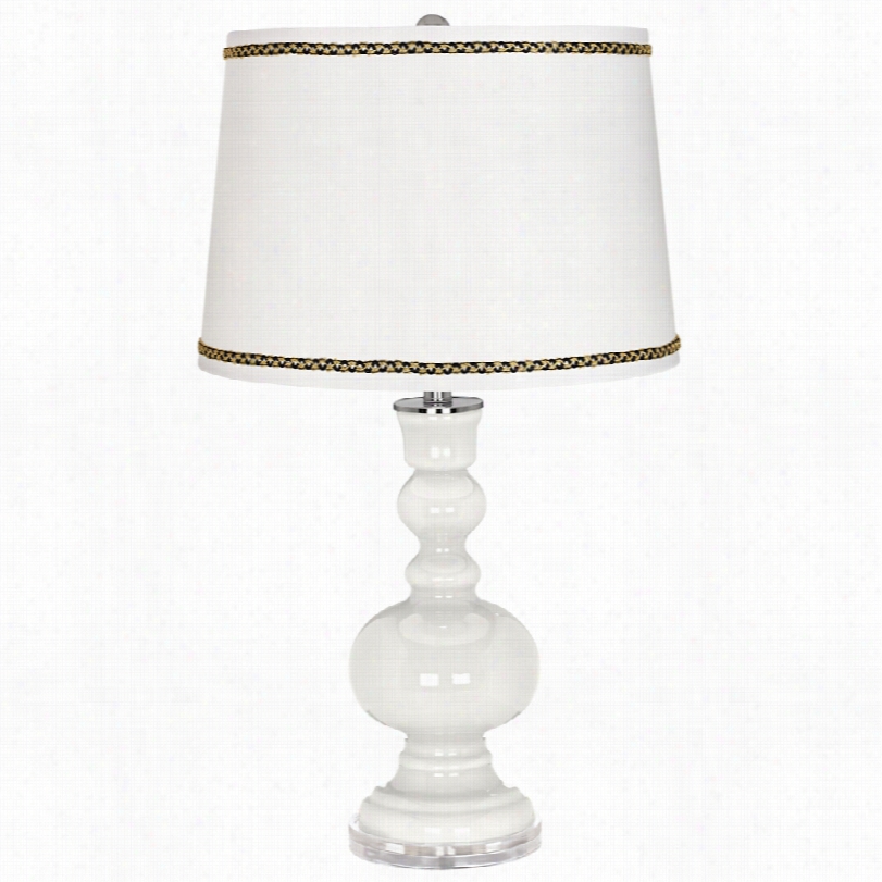 Contempor Ary Win Er White Apothecary Table Lamp With Ric-rac Trim