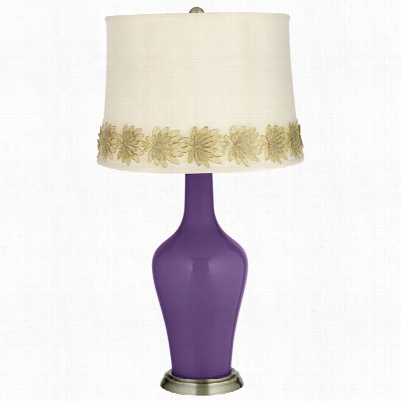 Transitional Aci And Floewr Applique Trim 32 1/4-inch-h Anya Table Lamp