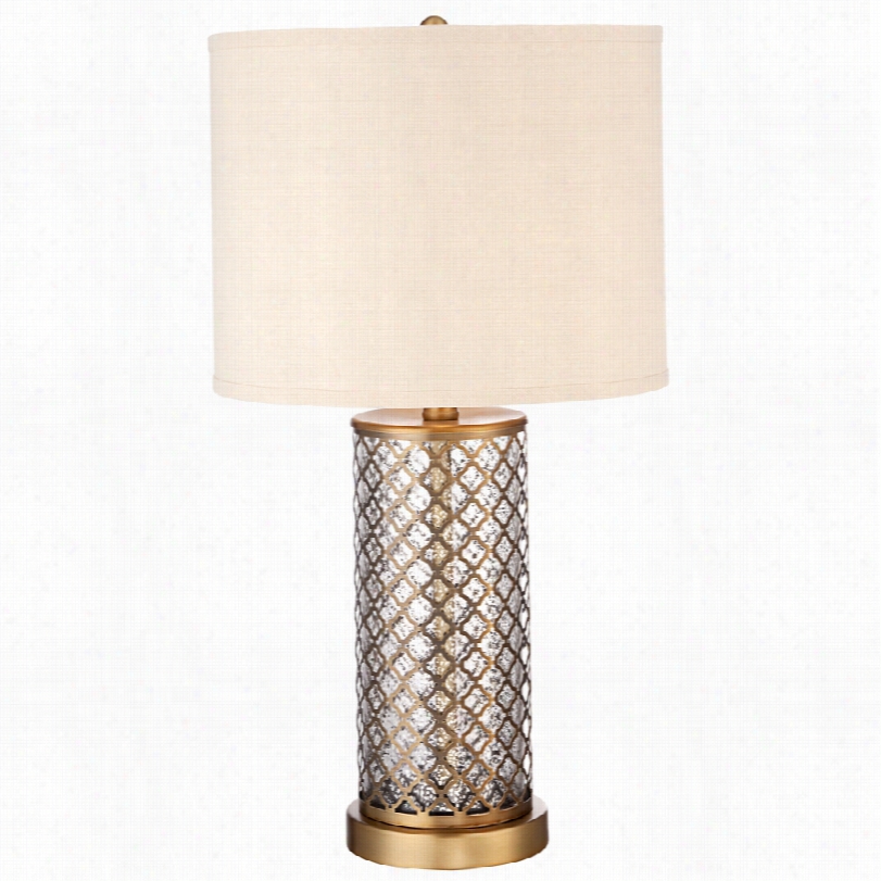 Transitional Alcazar Rbass And Mercury Glass 24-inch-h Table Lamp