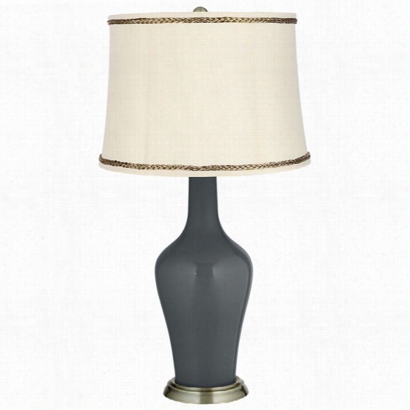 Transitionla Black Of Night Brass Nya Table Lamp With Twist Trim