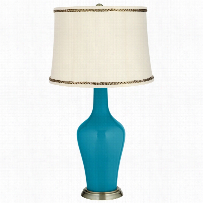 Transitional Caribean Sea And Twist Trim 32 1/4-inch-h Anya Table Lamp