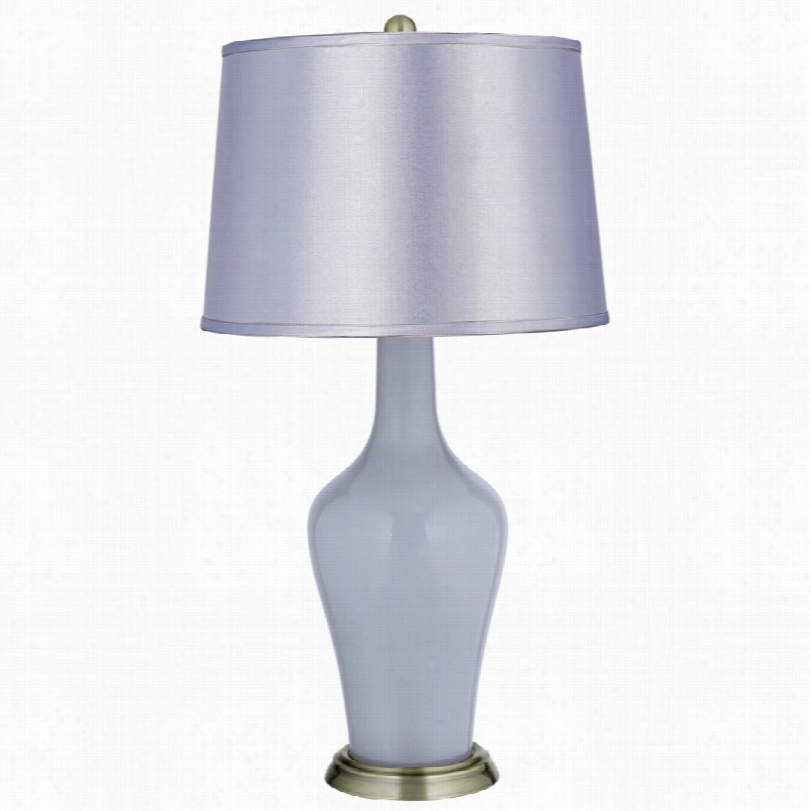 Trasiti Onal Cosmo Sblue Periwinkle Satin Shade Anya Table Lamp