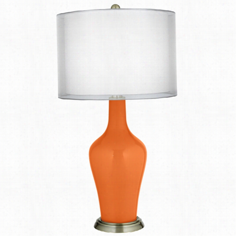 Transitional Invigorate Double Sheer Silver Shade Table Lamp