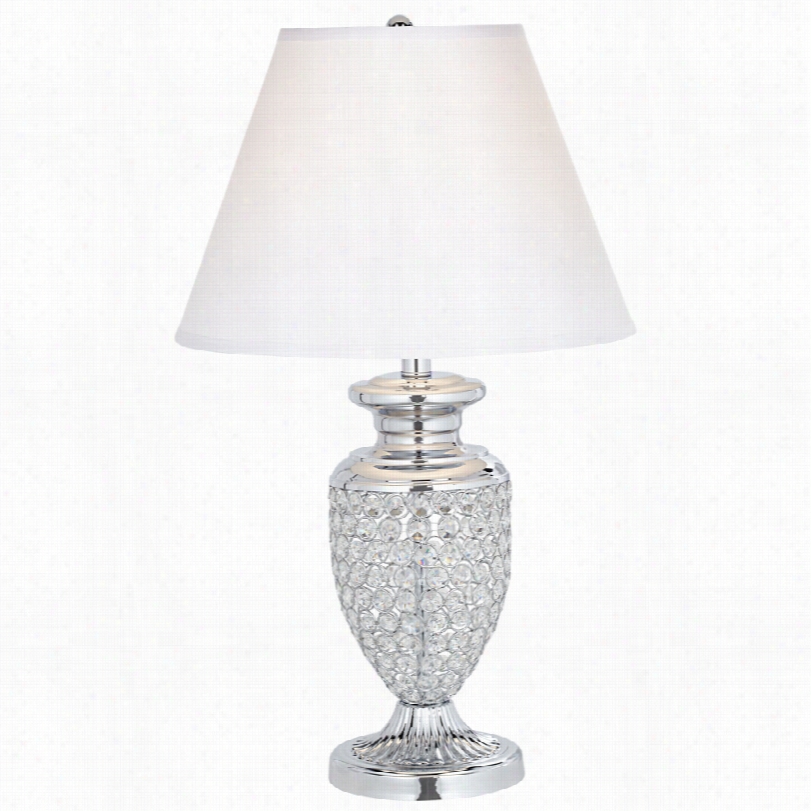 Transitional Lora Beaded Crystal Possinieuro Design Urn Table Lamp