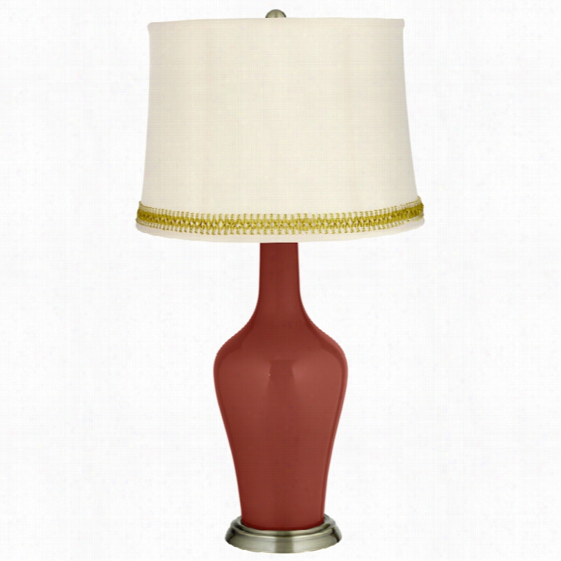 Transitional Marsala And Open Weave Trim 32 1/4-inch-h Anya Table Lamp