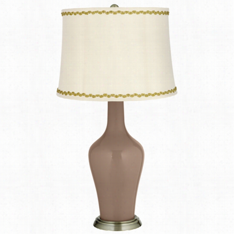 Transitional Mocha Brass Anya Synopsis Lamp With Relaxed Wvae Trim