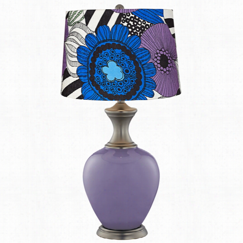 Transitional Pop Art Purple Floral Shade Purple Haze Alison Taable Almp