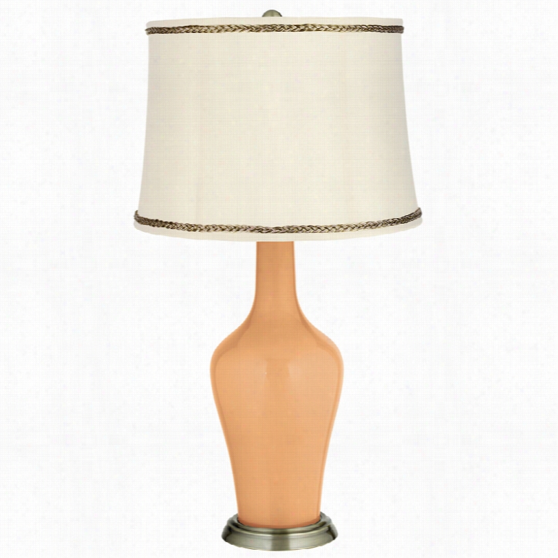 Transitional Soft Apricot And Twist Trim 32 1/4-inch-h Anya Table Lamp