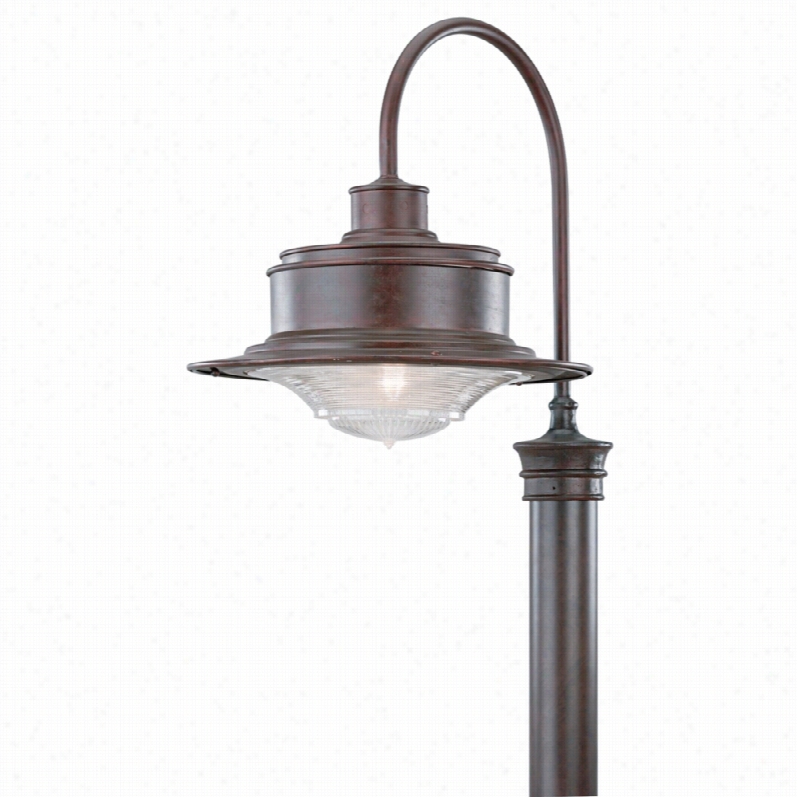 Transitional Soutu Street Old Rust Steel 17-inch-h Outdoor Post Light