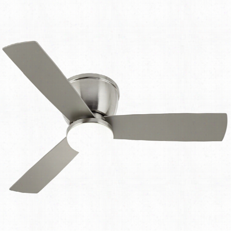 Contemporary 48"" Casa Maniest Brushed Nickel Led Hugger Ceiling Fan