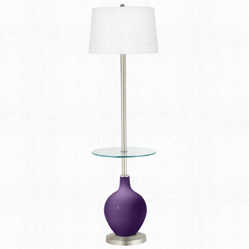 Contemporary Acai Purple Tray Table 59-inch-h Ovo Floor Lamp