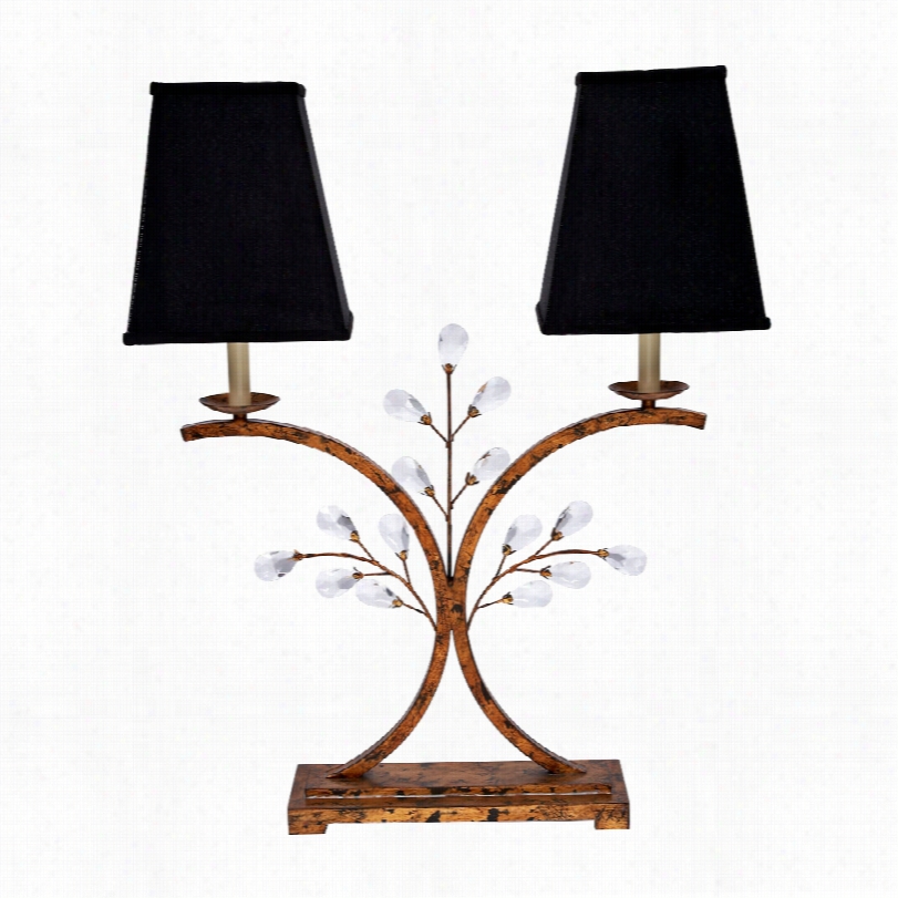 Contempoary Alex Two Arm Ahtique Gold Metal 29-inch-h Table Lamp