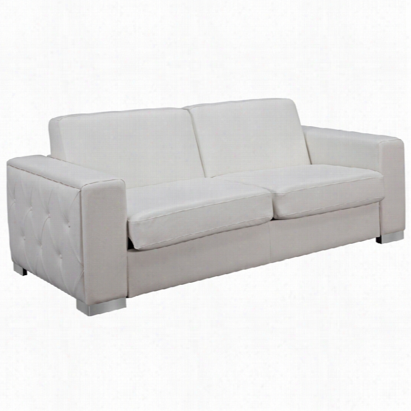 Co Ntemporary Alfa White  Faux Leather  82-inch-w Upholstered Sofa Bed