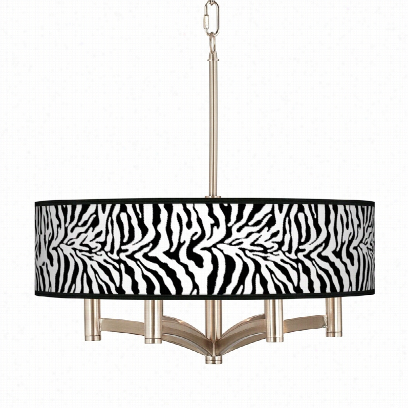 Contemporary Aa Safaru Zebra Nad Nickel 20-inch-w Pendant Chnadelier