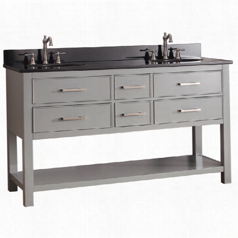 Contemoprary Avanity Design Brooks Black Top Gray Double Sink Avnity