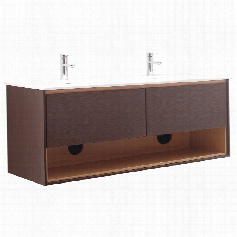 Contemporary Avanity Sonoma Modern Whitet Op Iron Wood Double Sink Vanity