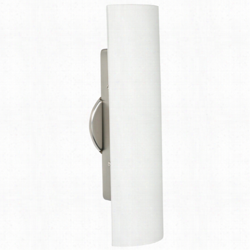 Contemporary Besa Darci Satin Nickel With Glass Shade Wall Sconce