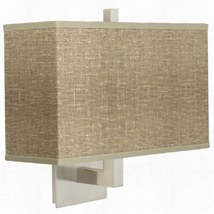 Conte Mporary Burlap Print Rectangulr Shad E14-inch-w Wall Sconce