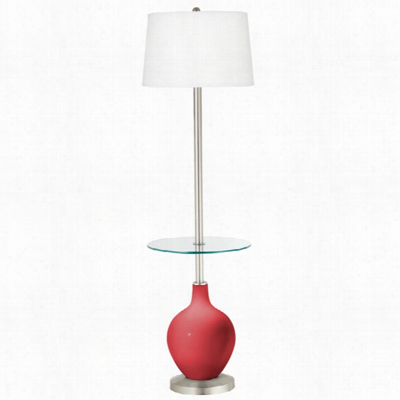 Contrmpor Ary Cayenne Red Tray Table 59-inch-h Ovo Floor Lamp